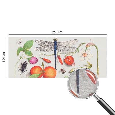 Papel mural con patrón decorativo con ilustración de motivos naturales