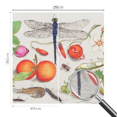 Papel mural con patrón decorativo con ilustración de motivos naturales