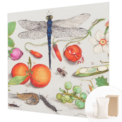 Papel mural con patrón decorativo con ilustración de motivos naturales