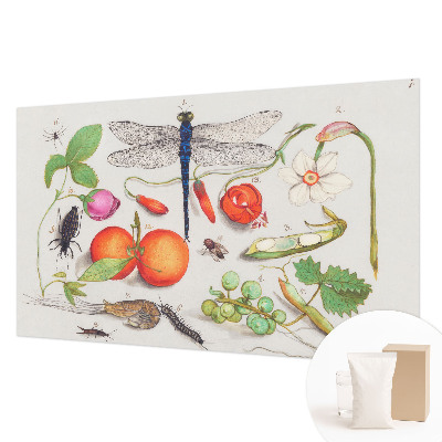 Papel mural con patrón decorativo con ilustración de motivos naturales