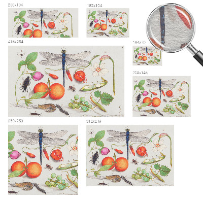 Papel mural con patrón decorativo con ilustración de motivos naturales