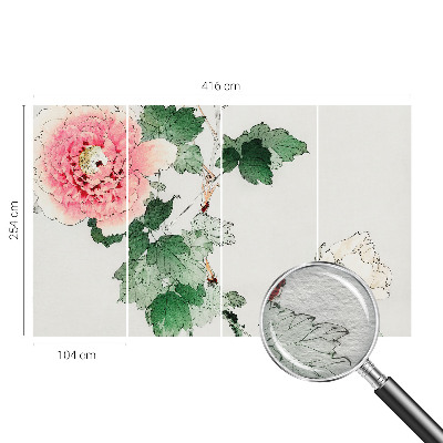 Mural de pared con estampado hermoso con motivo de sutileza floral