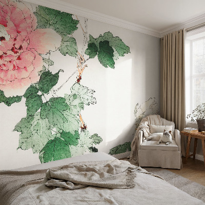 Mural de pared con estampado hermoso con motivo de sutileza floral