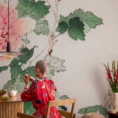 Mural de pared con estampado hermoso con motivo de sutileza floral