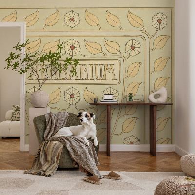 Papel mural texturado decorativo con adorno para plantas