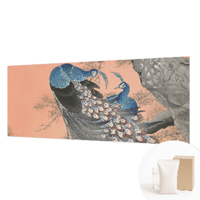 Mural de pared con estampado hermoso con motivo de pavo real elegante