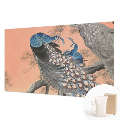 Mural de pared con estampado hermoso con motivo de pavo real elegante
