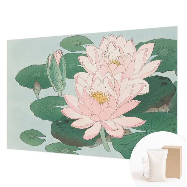 Papel mural con patrón decorativo con motivo de loto acuático