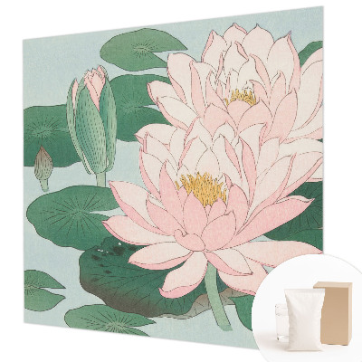 Papel mural con patrón decorativo con motivo de loto acuático