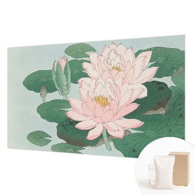 Papel mural con patrón decorativo con motivo de loto acuático