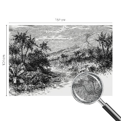 Fotomural decorativo para cabecero de cama con un panorama exótico