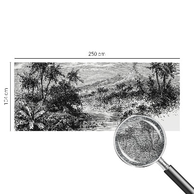 Fotomural decorativo para cabecero de cama con un panorama exótico