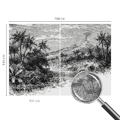 Fotomural decorativo para cabecero de cama con un panorama exótico
