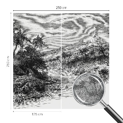 Fotomural decorativo para cabecero de cama con un panorama exótico
