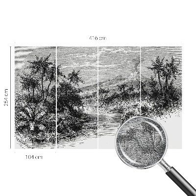 Fotomural decorativo para cabecero de cama con un panorama exótico
