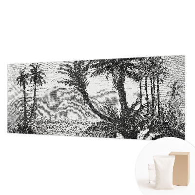 Papel mural con patrón decorativo con diseño de oasis tropical