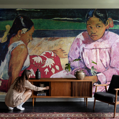 Mural de pared con estampado hermoso con una escena de playa
