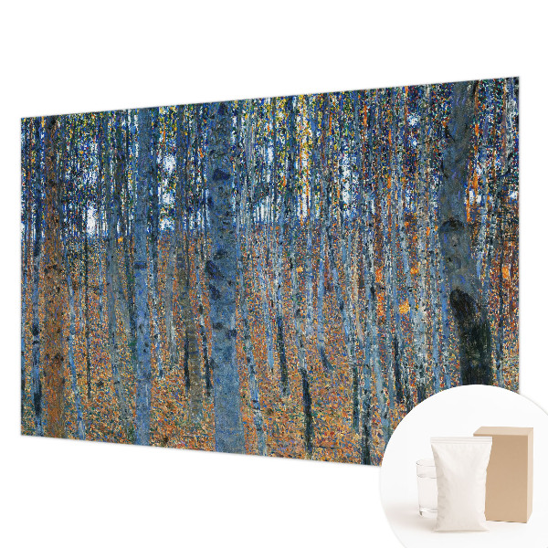 Fotomural decorativo para cabecero de cama con diseño de bosque de abedules