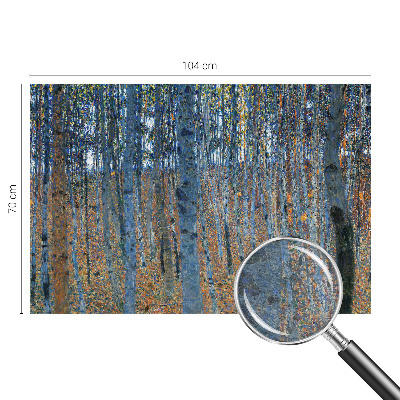 Fotomural decorativo para cabecero de cama con diseño de bosque de abedules