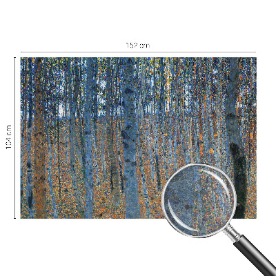 Fotomural decorativo para cabecero de cama con diseño de bosque de abedules