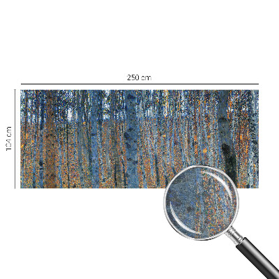 Fotomural decorativo para cabecero de cama con diseño de bosque de abedules