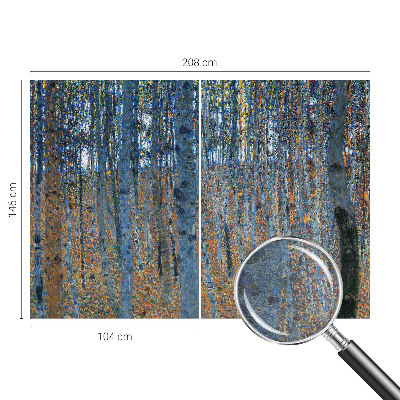 Fotomural decorativo para cabecero de cama con diseño de bosque de abedules