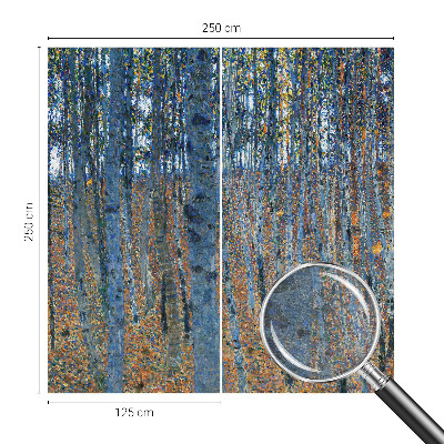 Fotomural decorativo para cabecero de cama con diseño de bosque de abedules