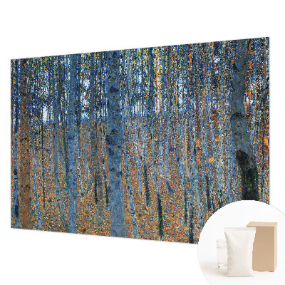 Fotomural decorativo para cabecero de cama con diseño de bosque de abedules