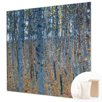 Fotomural decorativo para cabecero de cama con diseño de bosque de abedules