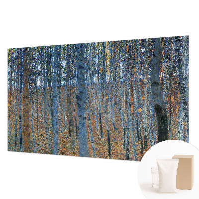Fotomural decorativo para cabecero de cama con diseño de bosque de abedules