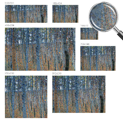Fotomural decorativo para cabecero de cama con diseño de bosque de abedules