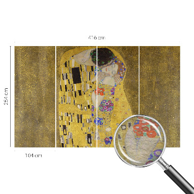 Papel mural texturado decorativo con diseño Art Nouveau en pareja