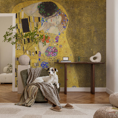 Papel mural texturado decorativo con diseño Art Nouveau en pareja