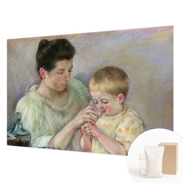 Fotomural decorativo para cabecero de cama con advertencia de cuidado parental