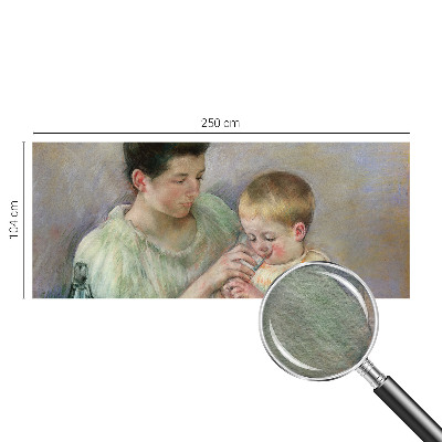 Fotomural decorativo para cabecero de cama con advertencia de cuidado parental