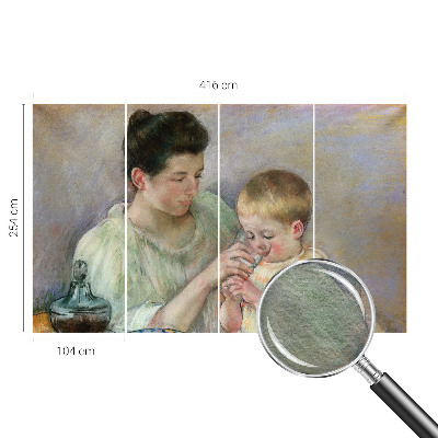 Fotomural decorativo para cabecero de cama con advertencia de cuidado parental