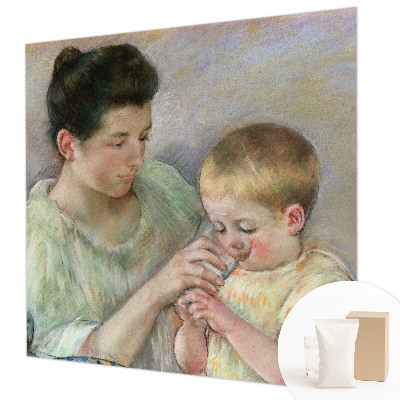 Fotomural decorativo para cabecero de cama con advertencia de cuidado parental