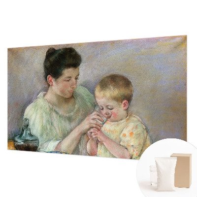 Fotomural decorativo para cabecero de cama con advertencia de cuidado parental