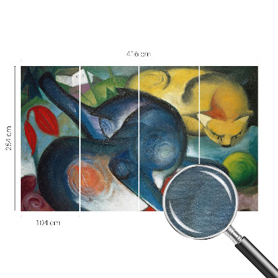 Papel mural con patrón decorativo con diseño de arte de gatos