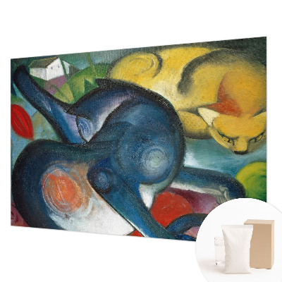 Papel mural con patrón decorativo con diseño de arte de gatos