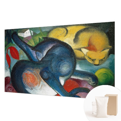Papel mural con patrón decorativo con diseño de arte de gatos