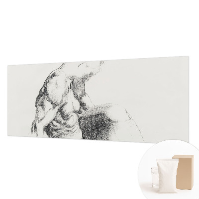 Papel mural texturado decorativo con un boceto masculino como motivo