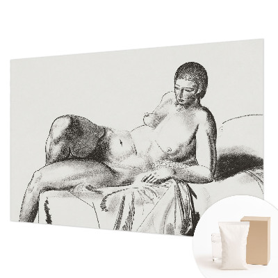 Mural decorativo con un dibujo de desnudo artístico