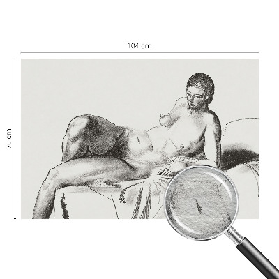 Mural decorativo con un dibujo de desnudo artístico