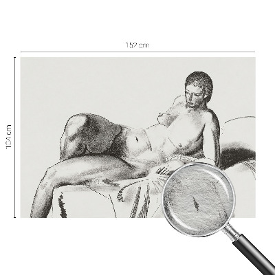 Mural decorativo con un dibujo de desnudo artístico