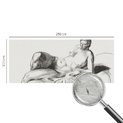 Mural decorativo con un dibujo de desnudo artístico