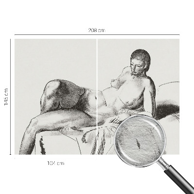 Mural decorativo con un dibujo de desnudo artístico