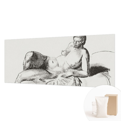 Mural decorativo con un dibujo de desnudo artístico