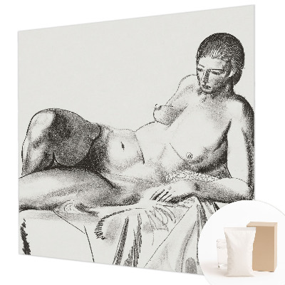 Mural decorativo con un dibujo de desnudo artístico