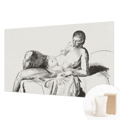 Mural decorativo con un dibujo de desnudo artístico